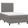 Box spring postel s matrací a LED 120x190 cm textil [3270212] (Barva Tmavě šedá)