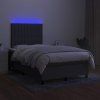 Box spring postel s matrací a LED 120x190 cm textil [3270212] (Barva Tmavě šedá)