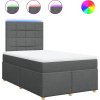 Box spring postel s matrací 120x190 cm textil [3293520] (Barva Tmavě šedá)