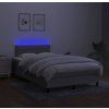 Box spring postel s matrací a LED 120x190 cm textil [3270046] (Barva Světle šedá)