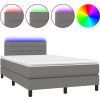 Box spring postel s matrací a LED 120x190 cm textil [3270046] (Barva Světle šedá)