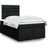 Box spring postel s matrací 120x190 cm textil [3293535] (Barva Černá)