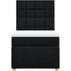 Box spring postel s matrací 90x190 cm textil [3291137] (Barva Černá)
