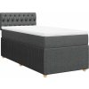 Box spring postel s matrací 90x190 cm textil [3289619] (Barva Tmavě šedá)