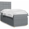 Box spring postel s matrací 90x190 cm textil [3291911] (Barva Světle šedá)
