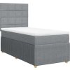 Box spring postel s matrací 90x190 cm textil [3291911] (Barva Světle šedá)