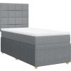 Box spring postel s matrací 90x190 cm textil [3294211] (Barva Světle šedá)