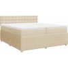 Box spring postel s matrací 200x200 cm textil [3287579] (Barva Černá)