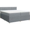 Box spring postel s matrací 200x200 cm textil [3289864] (Barva Tmavě šedá)
