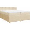 Box spring postel s matrací 200x200 cm textil [3289879] (Barva Černá)