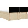 Box spring postel s matrací 200x200 cm textil [3289879] (Barva Černá)