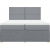 Box spring postel s matrací 200x200 cm textil [3294458] (Barva Černá)
