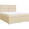 Box spring postel s matrací 200x200 cm textil [3294458] (Barva Černá)