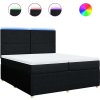 Box spring postel s matrací 200x200 cm textil [3294458] (Barva Černá)