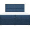 Box spring postel s matrací 200x200 cm textil [3294458] (Barva Černá)