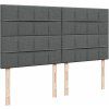 Box spring postel s matrací 200x200 cm textil [3291778] (Barva Tmavě hnědá)