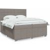 Box spring postel s matrací 200x200 cm textil [3291778] (Barva Tmavě hnědá)