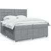Box spring postel s matrací 200x200 cm textil [3291778] (Barva Tmavě hnědá)