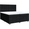Box spring postel s matrací 200x200 cm textil [3291778] (Barva Tmavě hnědá)