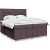 Box spring postel s matrací 200x200 cm textil [3291778] (Barva Tmavě hnědá)