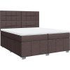 Box spring postel s matrací 200x200 cm textil [3291778] (Barva Tmavě hnědá)