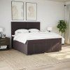 Box spring postel s matrací 200x200 cm textil [3291778] (Barva Tmavě hnědá)