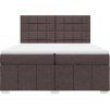Box spring postel s matrací 200x200 cm textil [3291778] (Barva Tmavě hnědá)