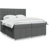 Box spring postel s matrací 200x200 cm textil [3291778] (Barva Tmavě hnědá)