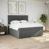 Box spring postel s matrací 200x200 cm textil [3291778] (Barva Tmavě hnědá)