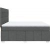 Box spring postel s matrací 200x200 cm textil [3291778] (Barva Tmavě hnědá)