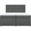 Box spring postel s matrací 200x200 cm textil [3291404] (Barva Tmavě hnědá)