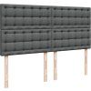 Box spring postel s matrací 200x200 cm textil [3291404] (Barva Tmavě hnědá)