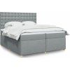 Box spring postel s matrací 200x200 cm textil [3291404] (Barva Tmavě hnědá)