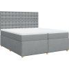 Box spring postel s matrací 200x200 cm textil [3291404] (Barva Tmavě hnědá)