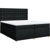 Box spring postel s matrací 200x200 cm textil [3291404] (Barva Tmavě hnědá)