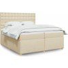 Box spring postel s matrací 200x200 cm textil [3291404] (Barva Tmavě hnědá)