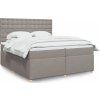 Box spring postel s matrací 200x200 cm textil [3291404] (Barva Tmavě hnědá)
