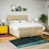 Box spring postel s matrací 200x200 cm textil [3291404] (Barva Tmavě hnědá)