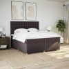 Box spring postel s matrací 200x200 cm textil [3291404] (Barva Tmavě hnědá)