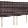 Box spring postel s matrací 200x200 cm textil [3291404] (Barva Tmavě hnědá)