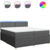 Box spring postel s matrací 200x200 cm textil [3289857] (Barva Tmavě šedá)
