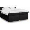 Box spring postel s matrací 200x200 cm textil [3286802] (Barva Tmavě šedá)