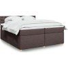 Box spring postel s matrací 200x200 cm textil [3286802] (Barva Tmavě šedá)