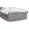 Box spring postel s matrací 200x200 cm textil [3286802] (Barva Tmavě šedá)