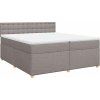 Box spring postel s matrací 200x200 cm textil [3286802] (Barva Tmavě šedá)