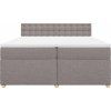 Box spring postel s matrací 200x200 cm textil [3286802] (Barva Tmavě šedá)