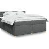Box spring postel s matrací 200x200 cm textil [3286802] (Barva Tmavě šedá)