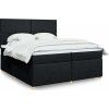 Box spring postel s matrací 200x200 cm textil [3293682] (Barva Černá)