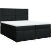 Box spring postel s matrací 200x200 cm textil [3293682] (Barva Černá)