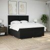 Box spring postel s matrací 200x200 cm textil [3293682] (Barva Černá)